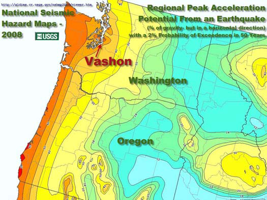 Vashon residents face a relatively higher earthquake risk than others in the Pacific Northwest
