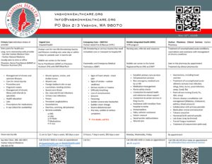 Follow the link in the caption to view this chart of five Vashon medical care options.